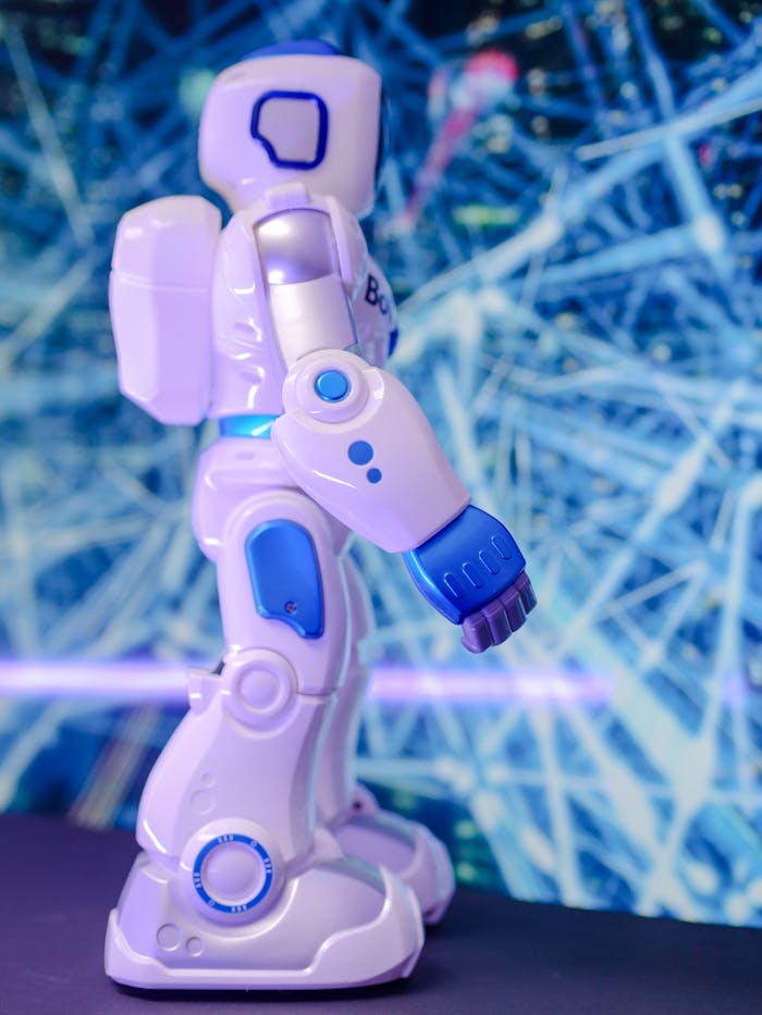 Side VIew of Robot Toy Figure